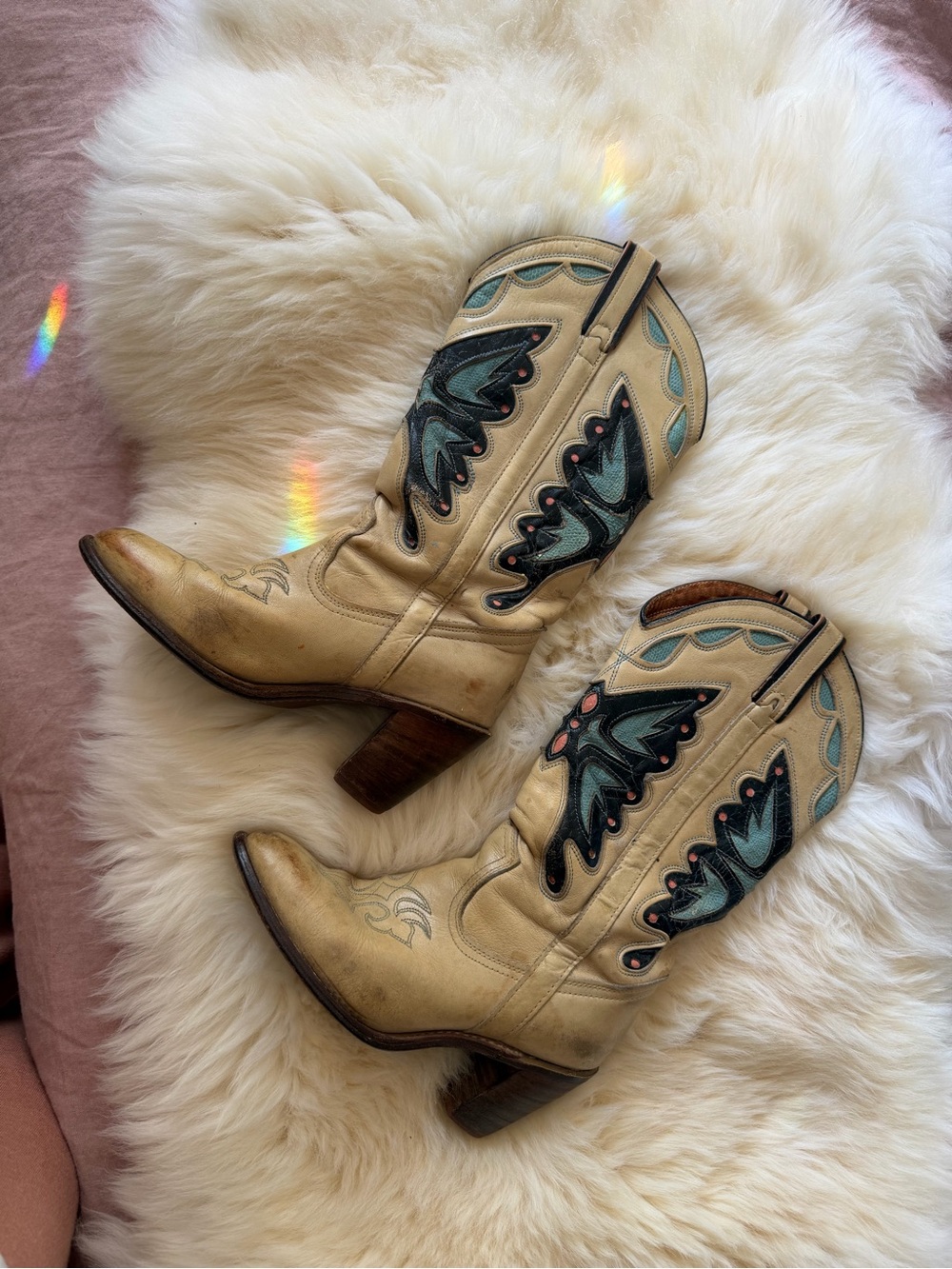 Vintage Miss Capezio Butterfly Cowboy Boots